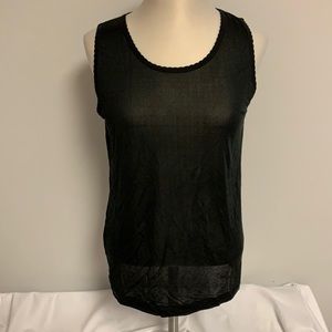 REI sleeveless silk top in black size large EUC